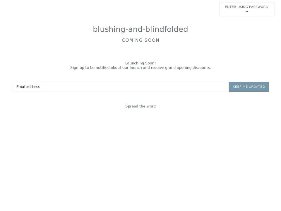 blushingandblindfolded.com — Shopify storefront screenshot