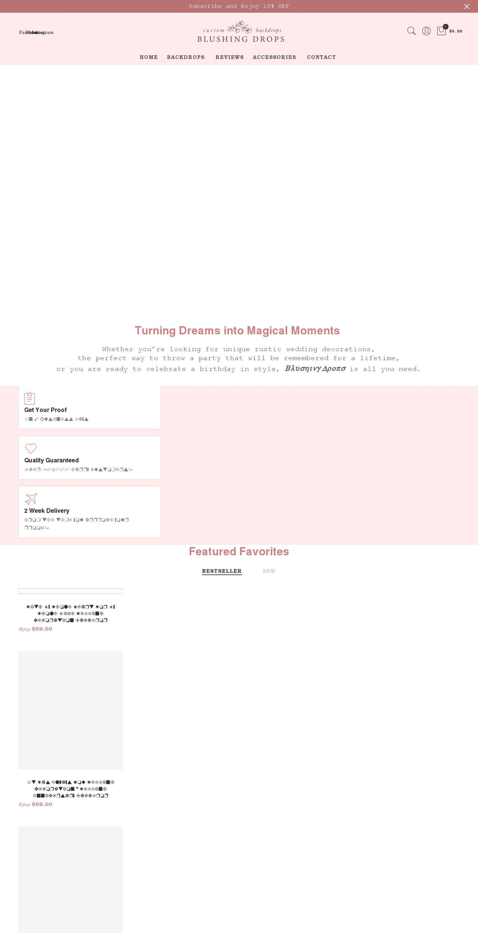 parallex-theme Shopify theme site example blushingdrops.com
