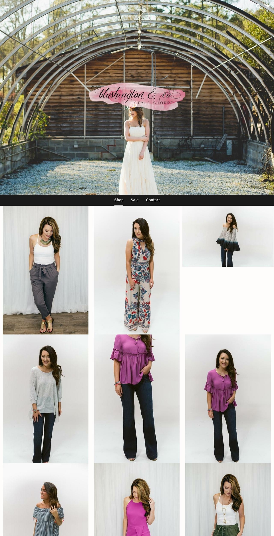 blushingtonandco.com — Shopify storefront screenshot