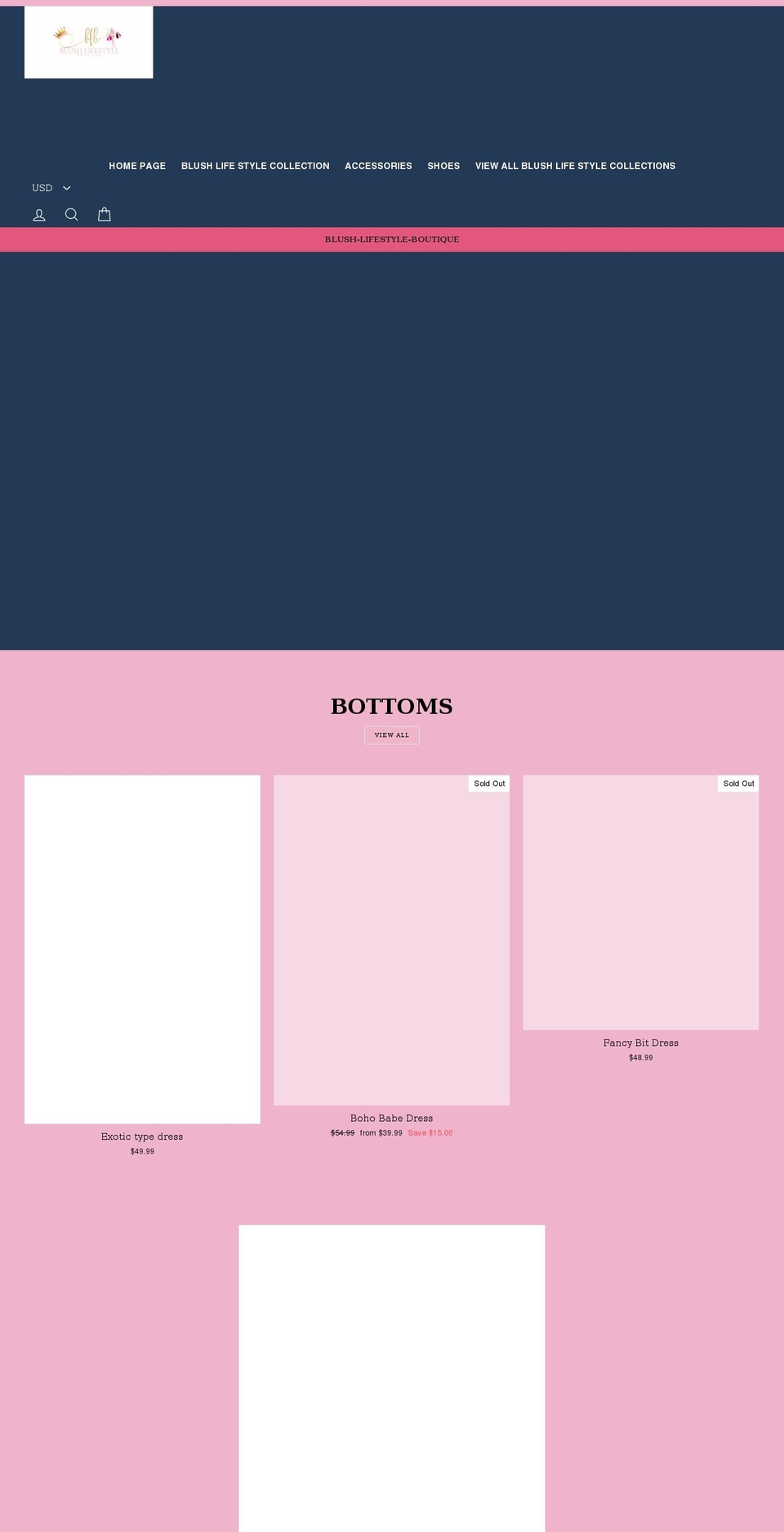 blushlifestyleboutique.com shopify website screenshot