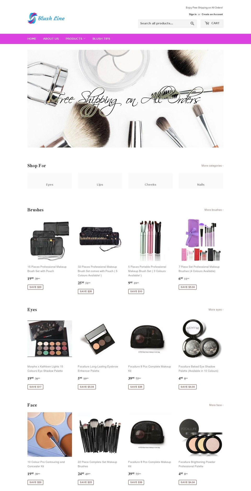 blushline.com shopify website screenshot