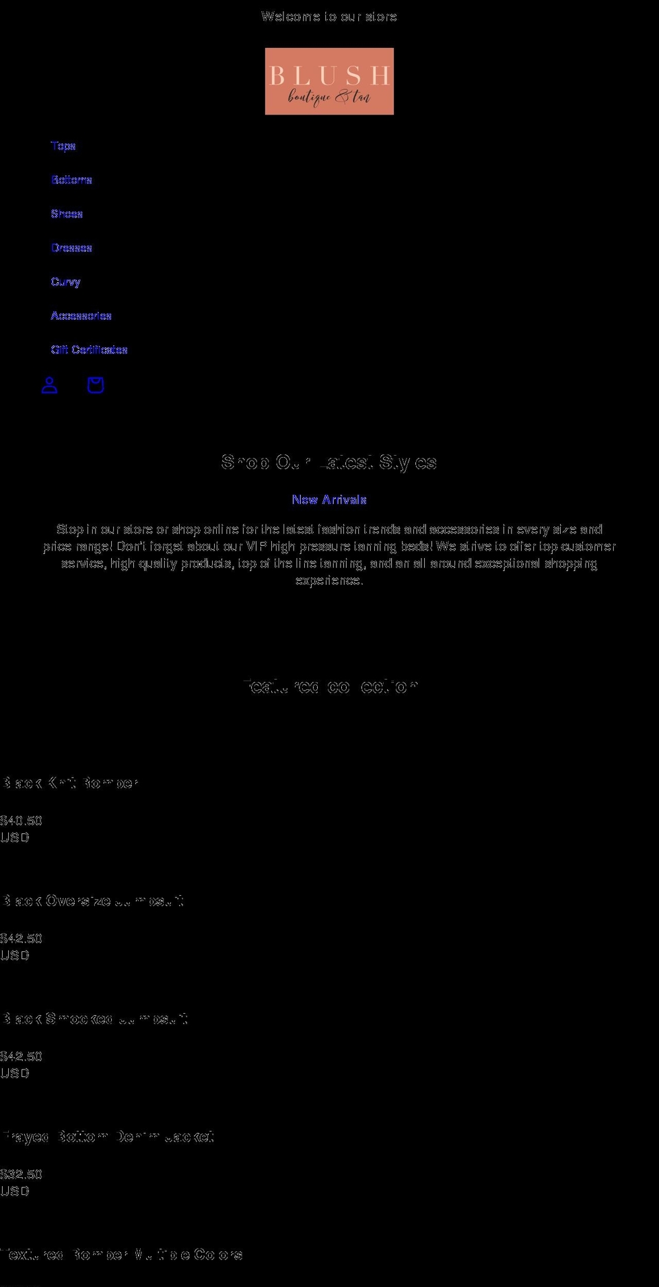 blushne.com shopify website screenshot