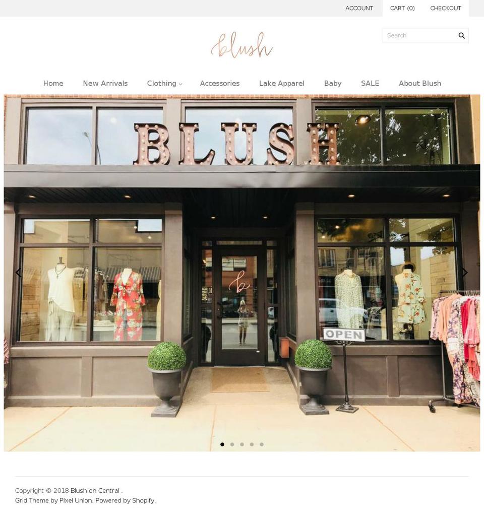 blushoncentral.com shopify website screenshot