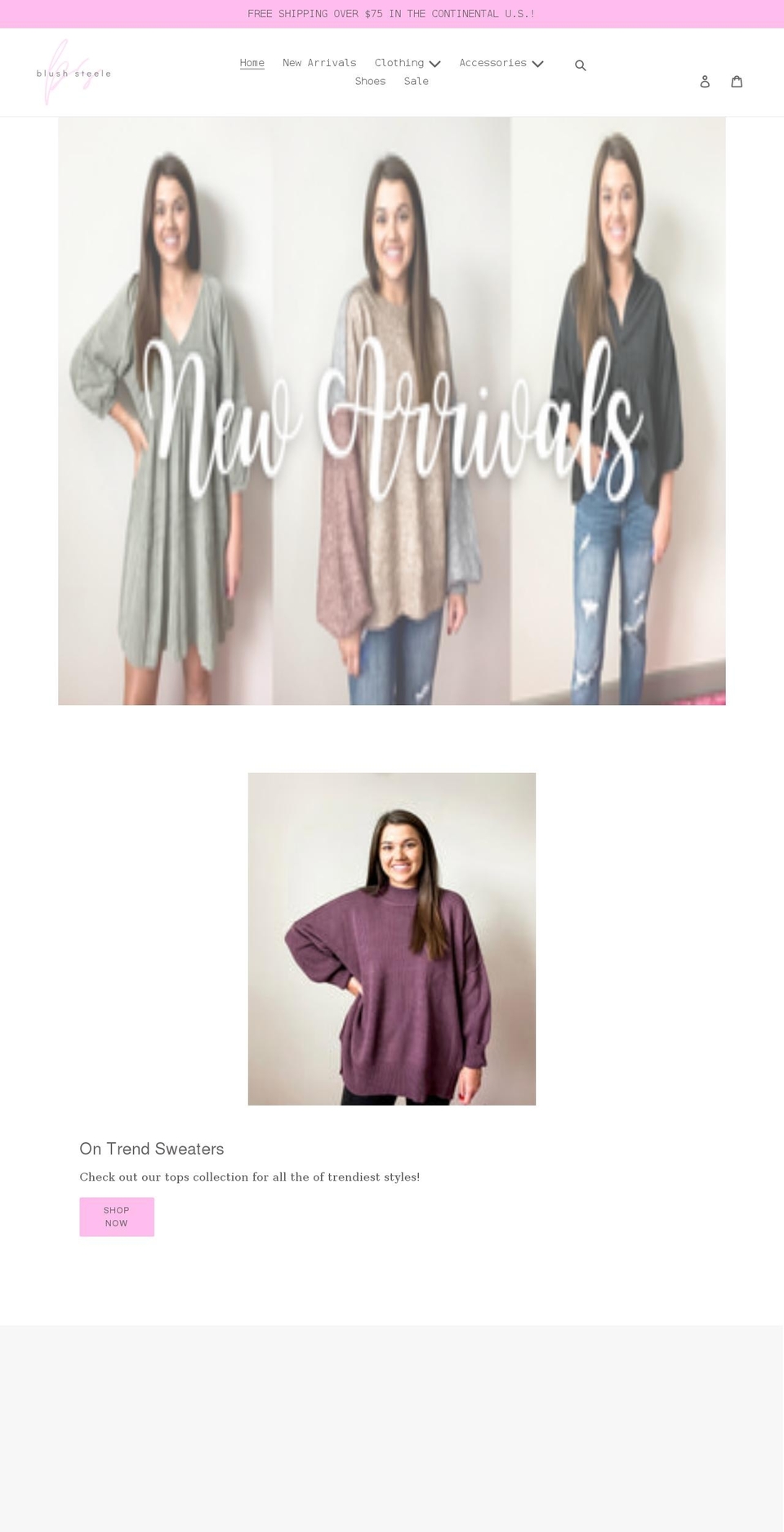 blushsteele.com shopify website screenshot