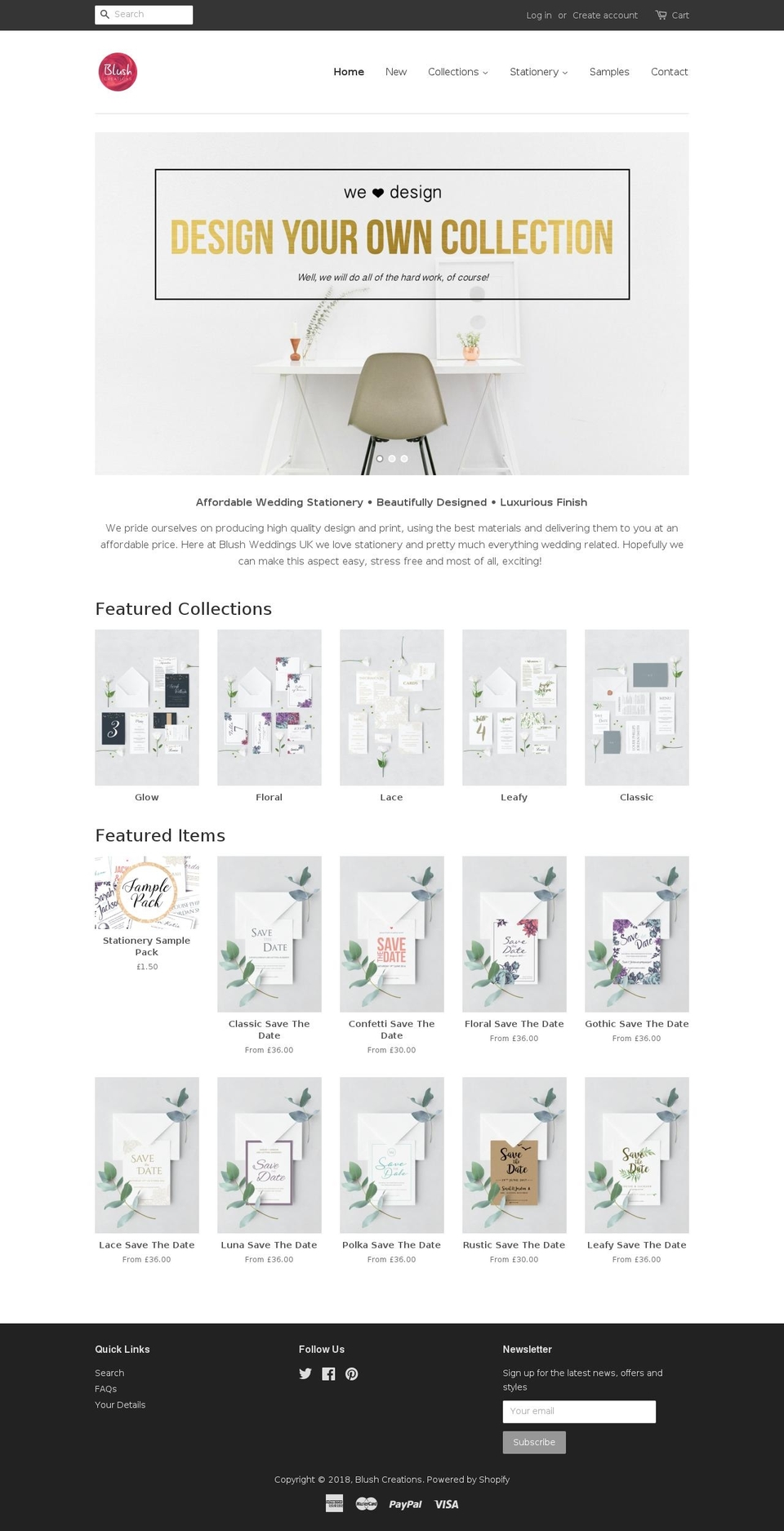 blushweddingsuk.com — Shopify storefront screenshot
