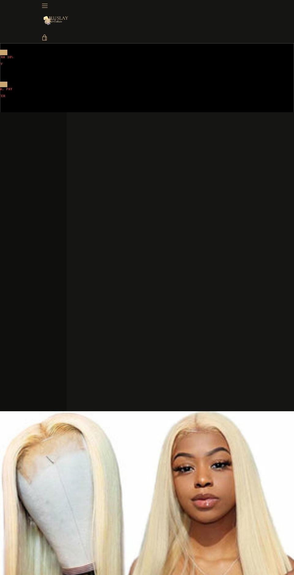 bluslayhair.com shopify website screenshot