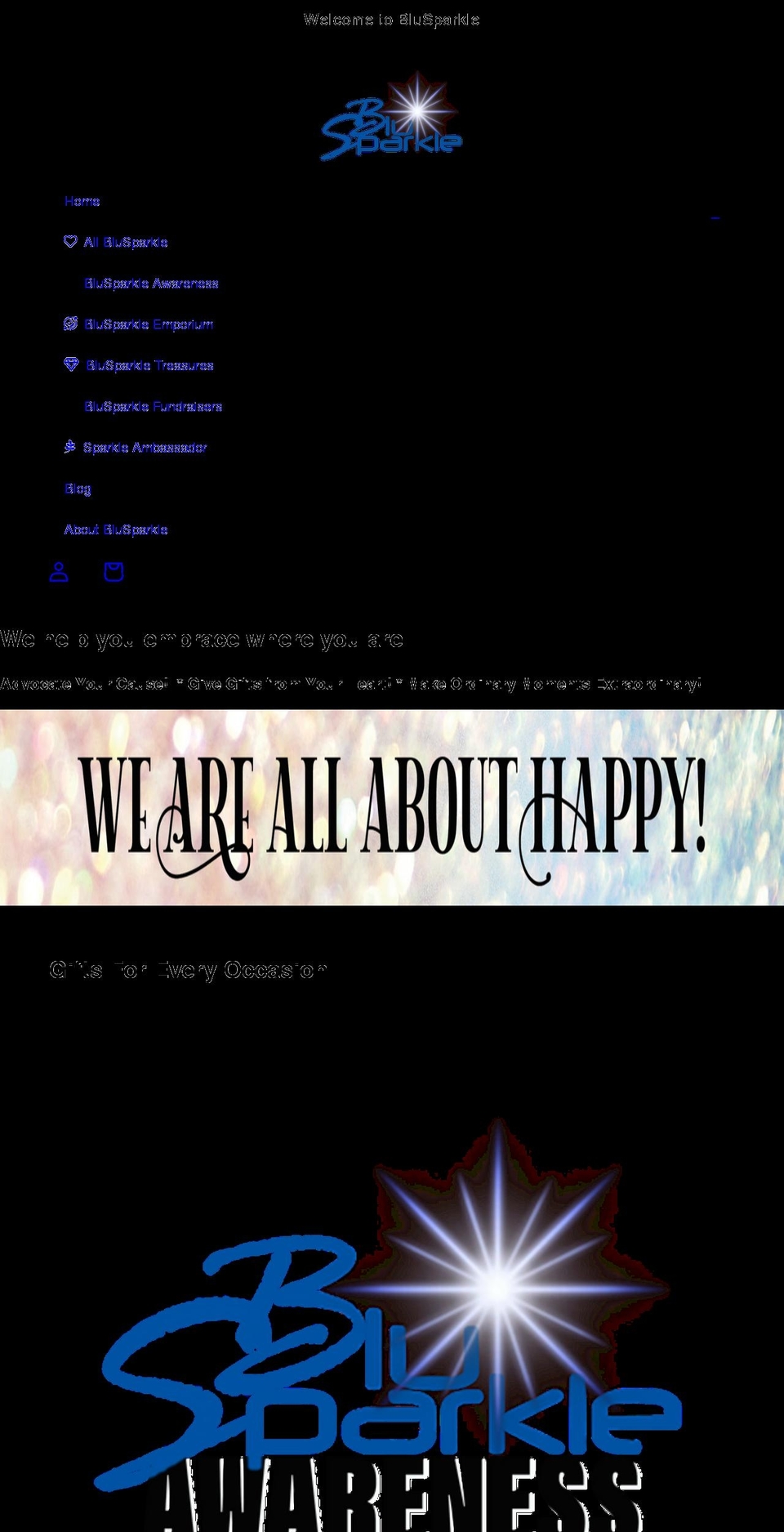 blusparkle.com shopify website screenshot
