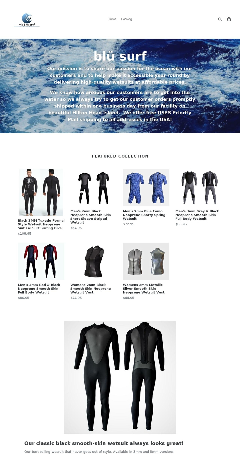 blusurfwear.com — Shopify storefront screenshot