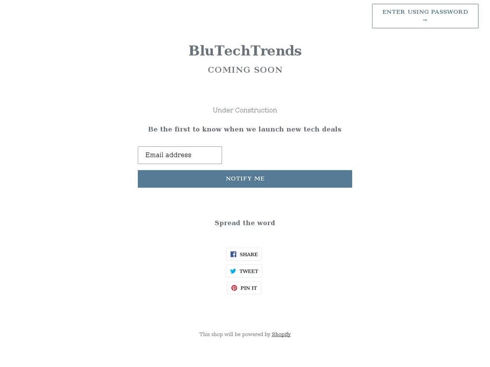 blutechtrends.com shopify website screenshot