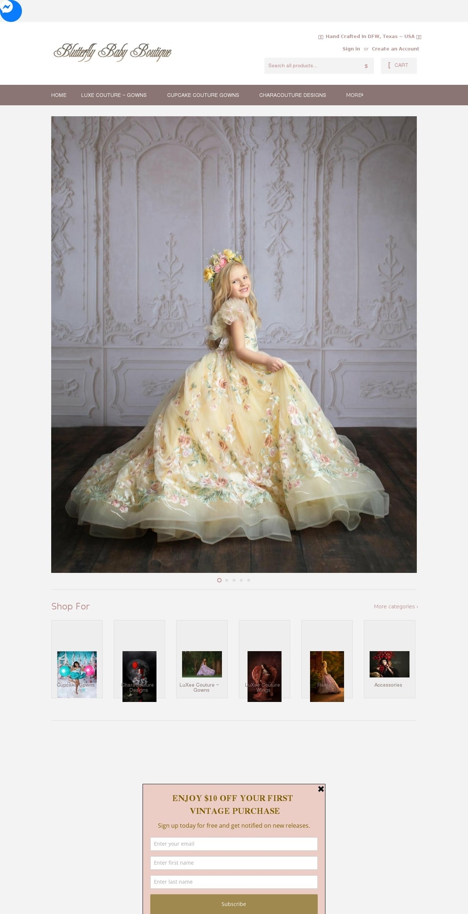 blutterflybabyboutique.com shopify website screenshot