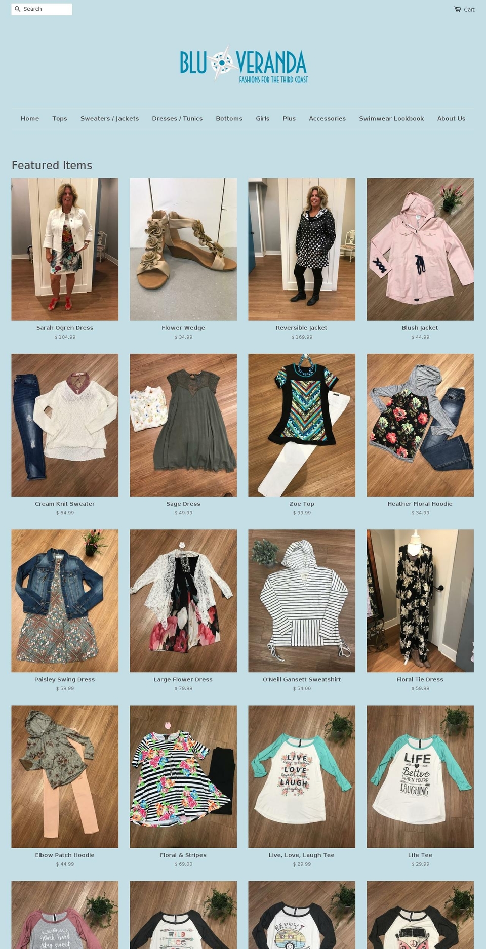 bluveranda.com shopify website screenshot
