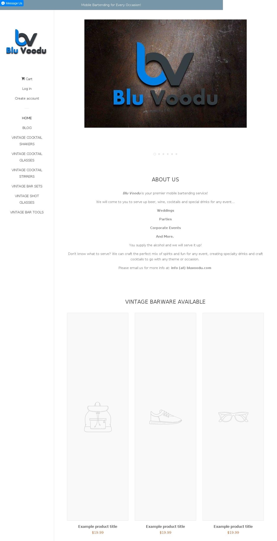 bluvoodu.com — Shopify storefront screenshot