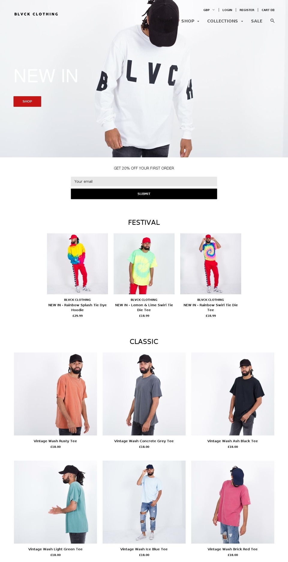 blvck.clothing shopify website screenshot
