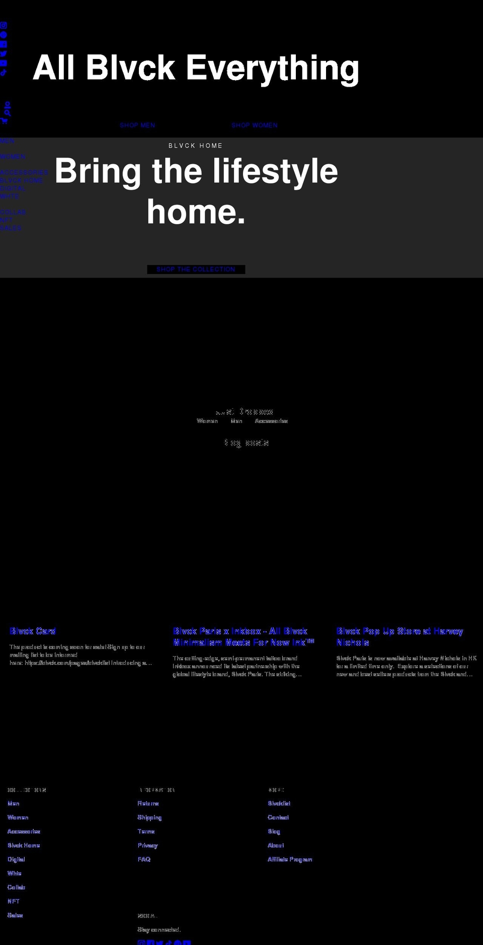 blvck.com shopify website screenshot