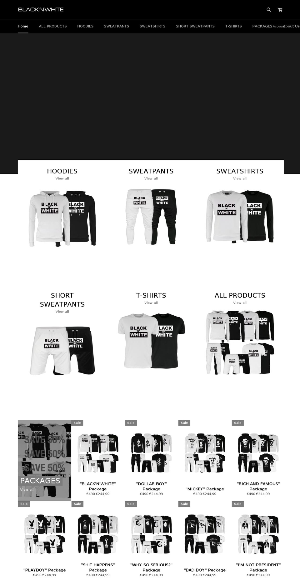 blvcknwhite.com — Shopify storefront screenshot