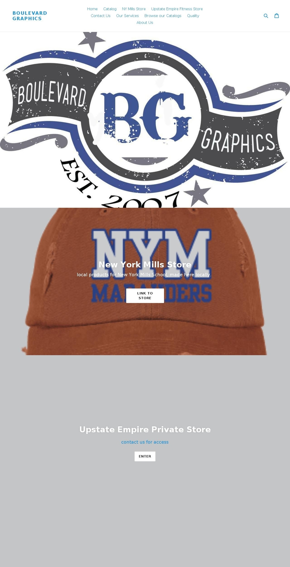 blvdgraphics.com shopify website screenshot