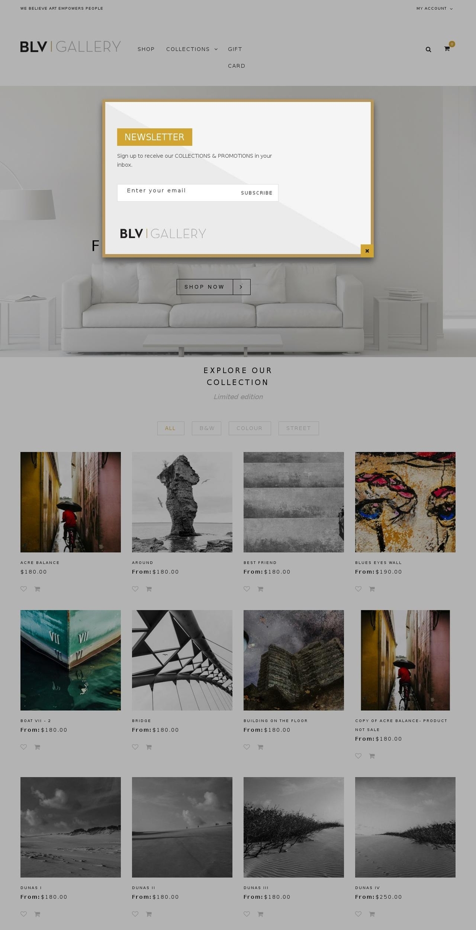 bazien-layout-1 Shopify theme site example blvgallery.com