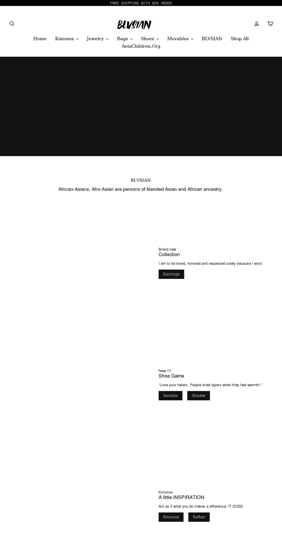 blvsian.com shopify website screenshot