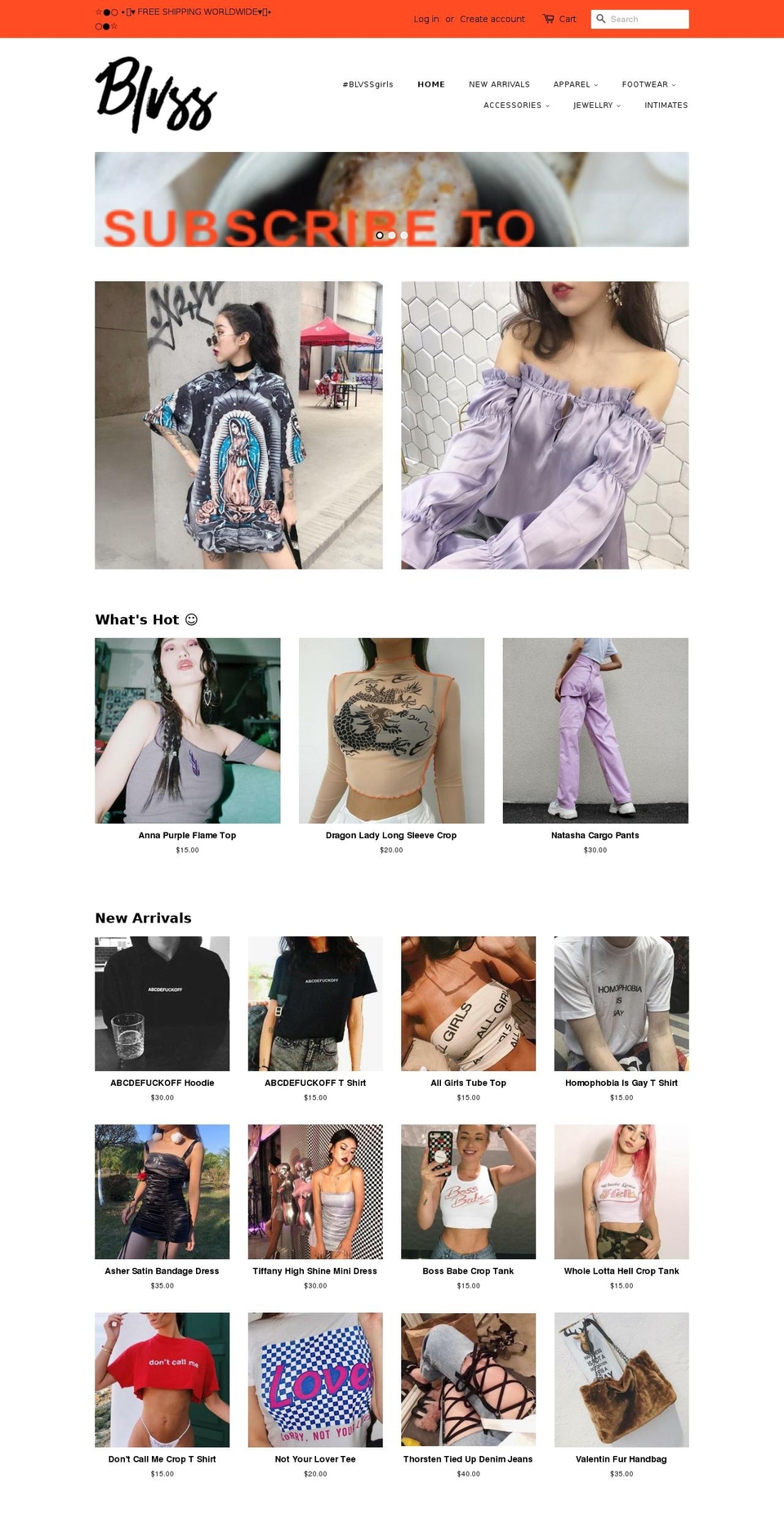 blvss.com — Shopify storefront screenshot