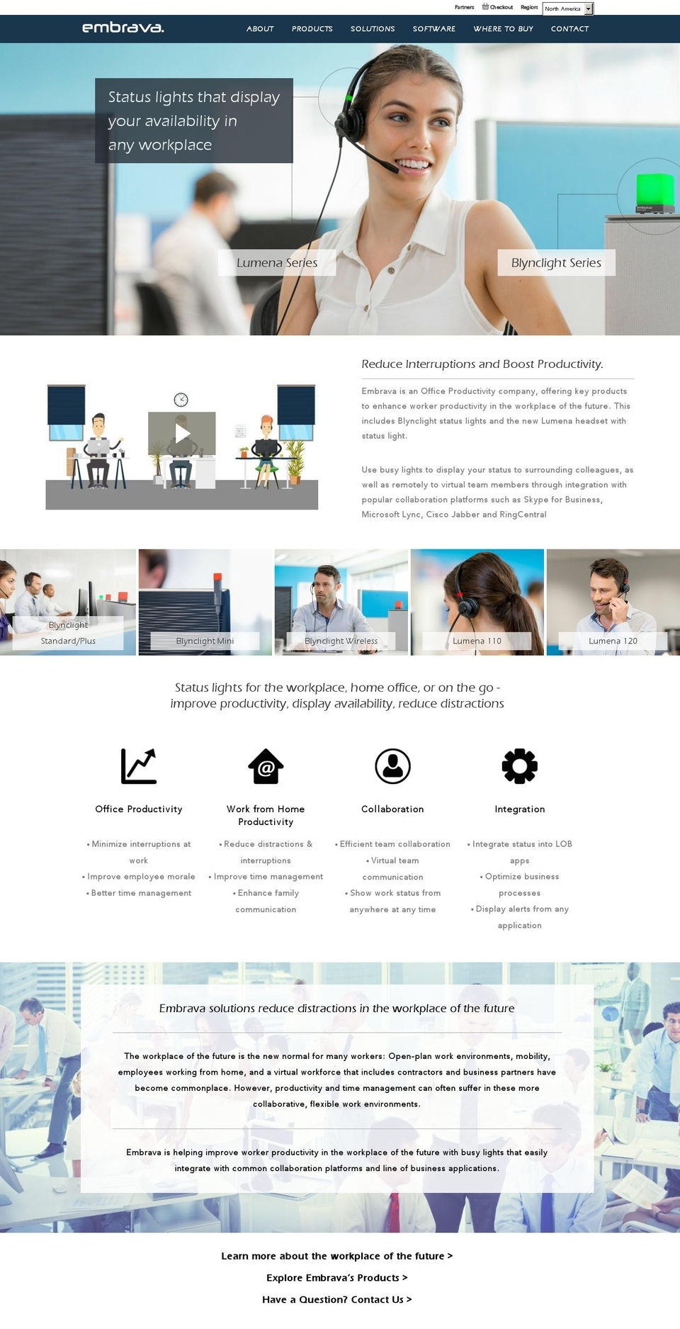 Embrava-. Changes images Jul Shopify theme site example blynclight.com