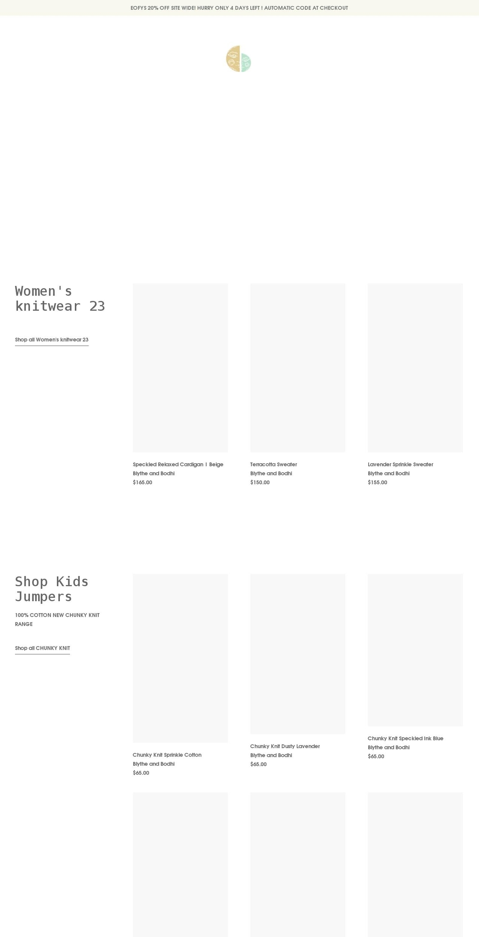 blytheandbodhi.com shopify website screenshot