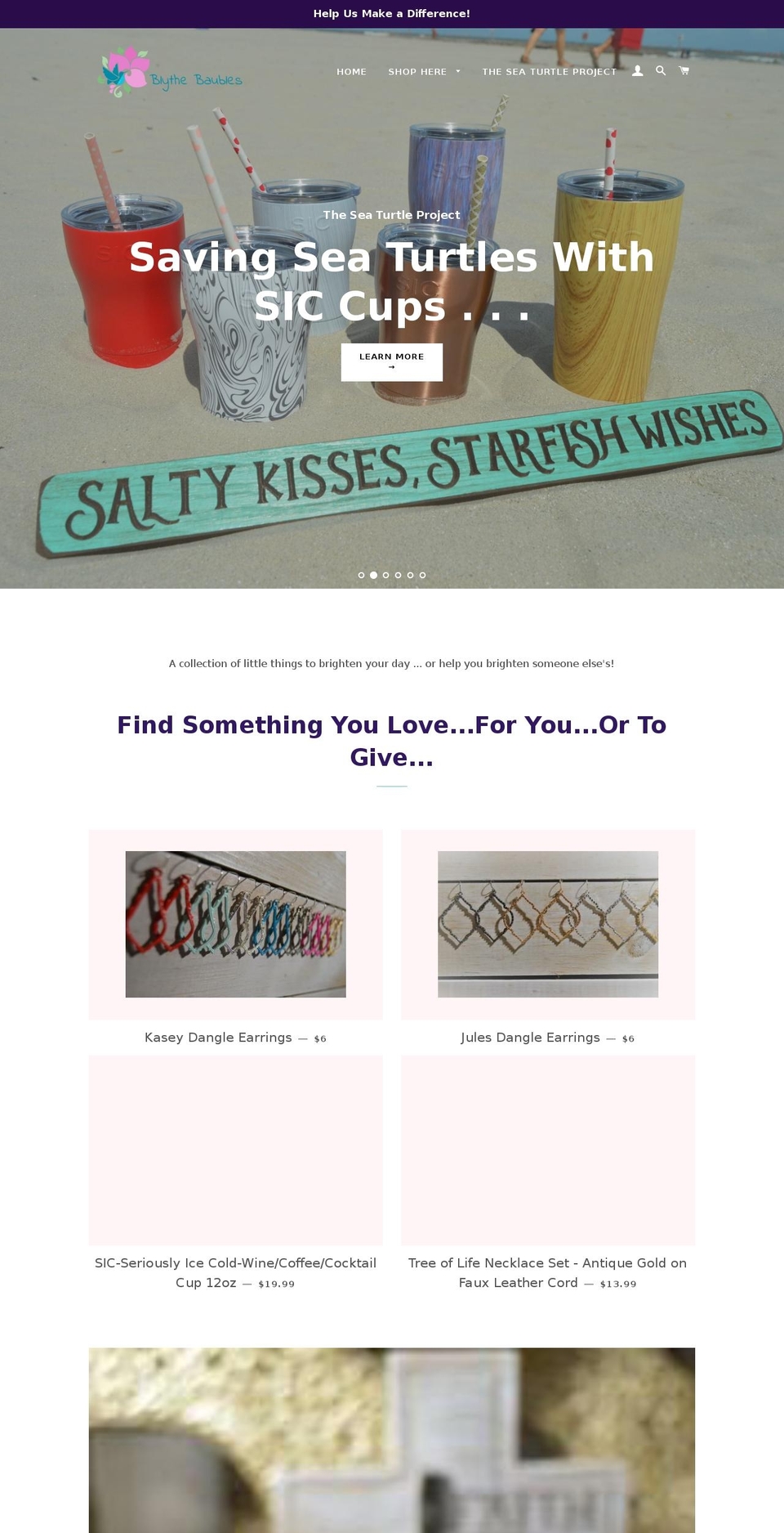 blythebaubles.com shopify website screenshot