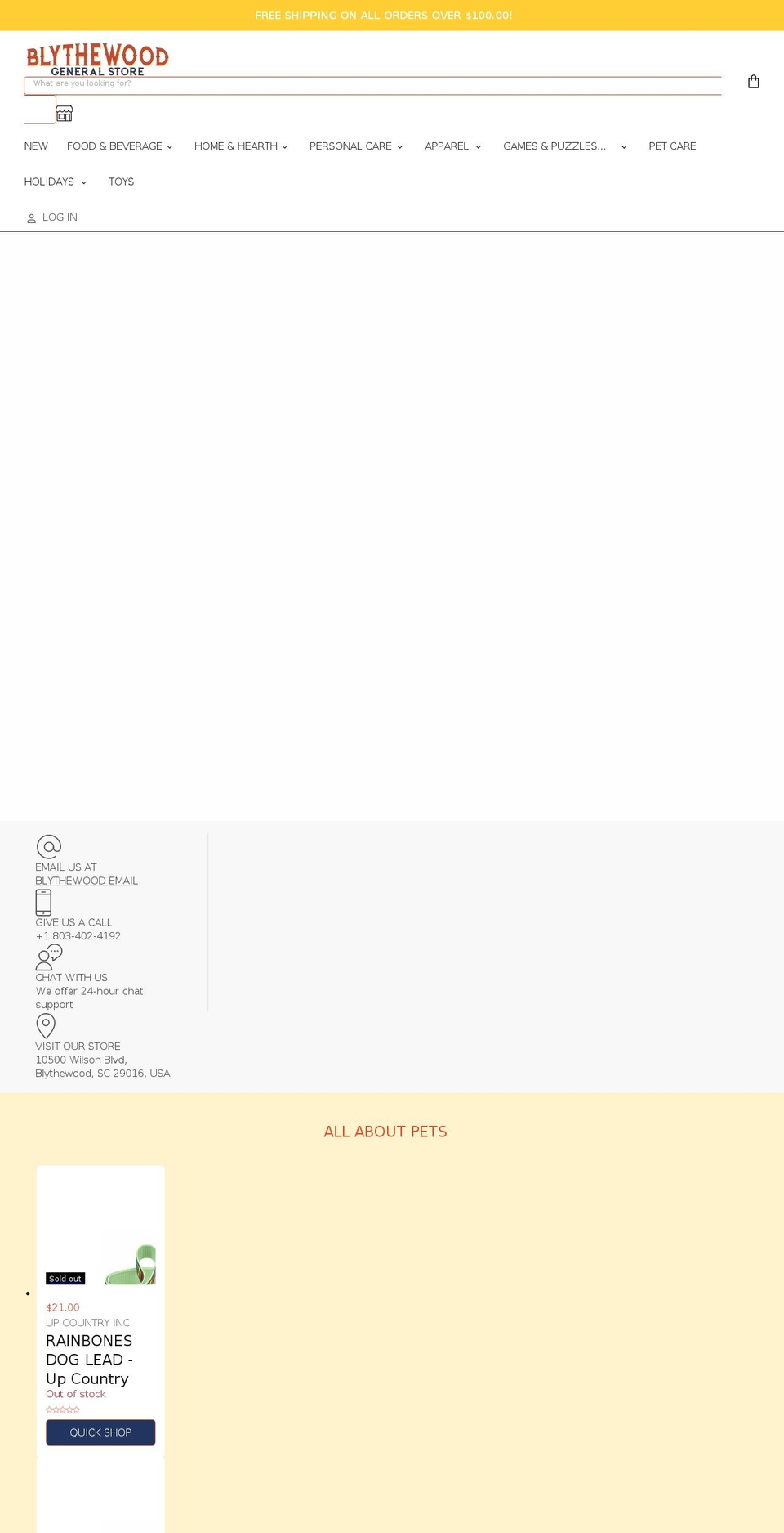 blythewoodgeneralstore.com shopify website screenshot