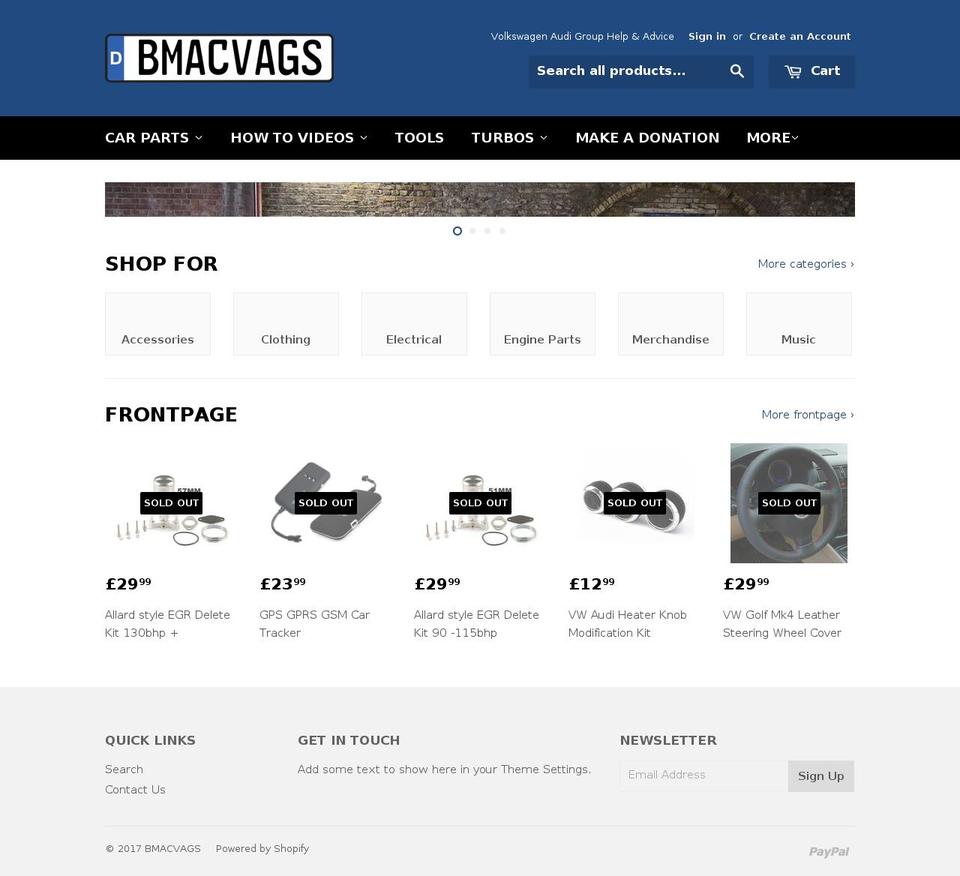 bmacvags.com shopify website screenshot