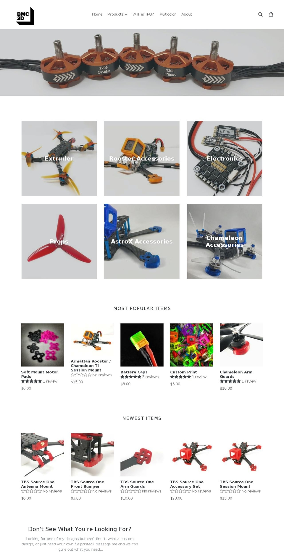bmc3d.com — Shopify storefront screenshot