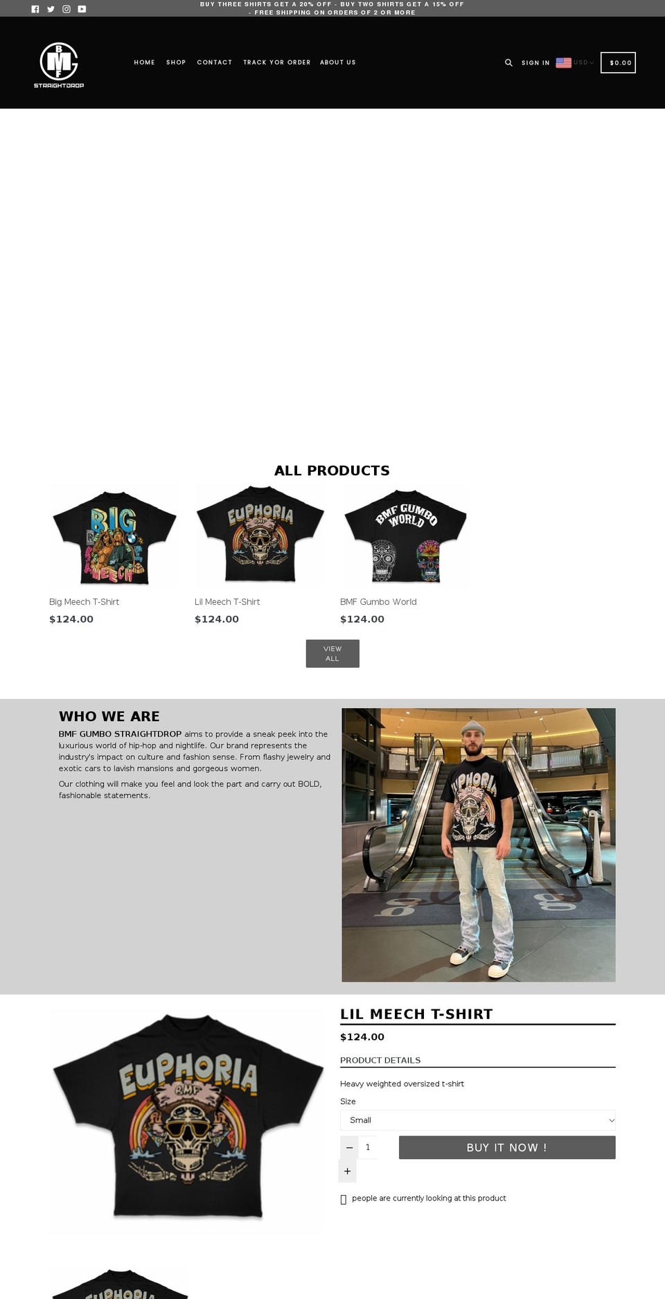 bmfgumbo.com shopify website screenshot