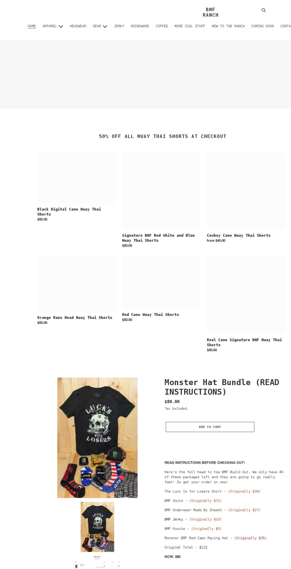 bmfranch.com shopify website screenshot