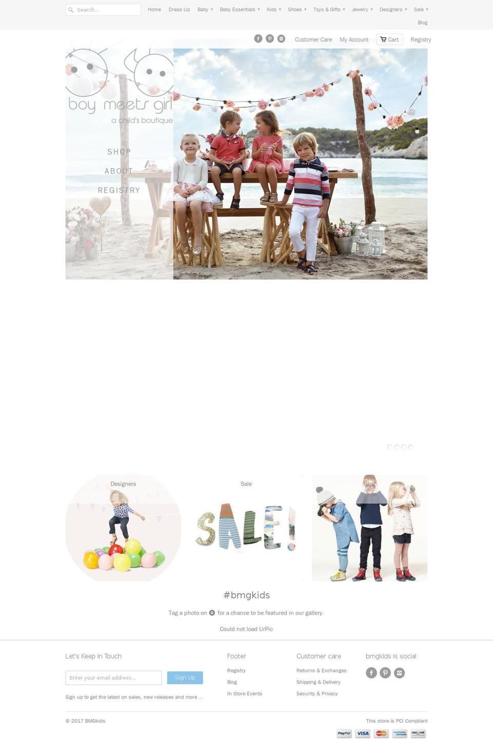 bmgkids.com shopify website screenshot