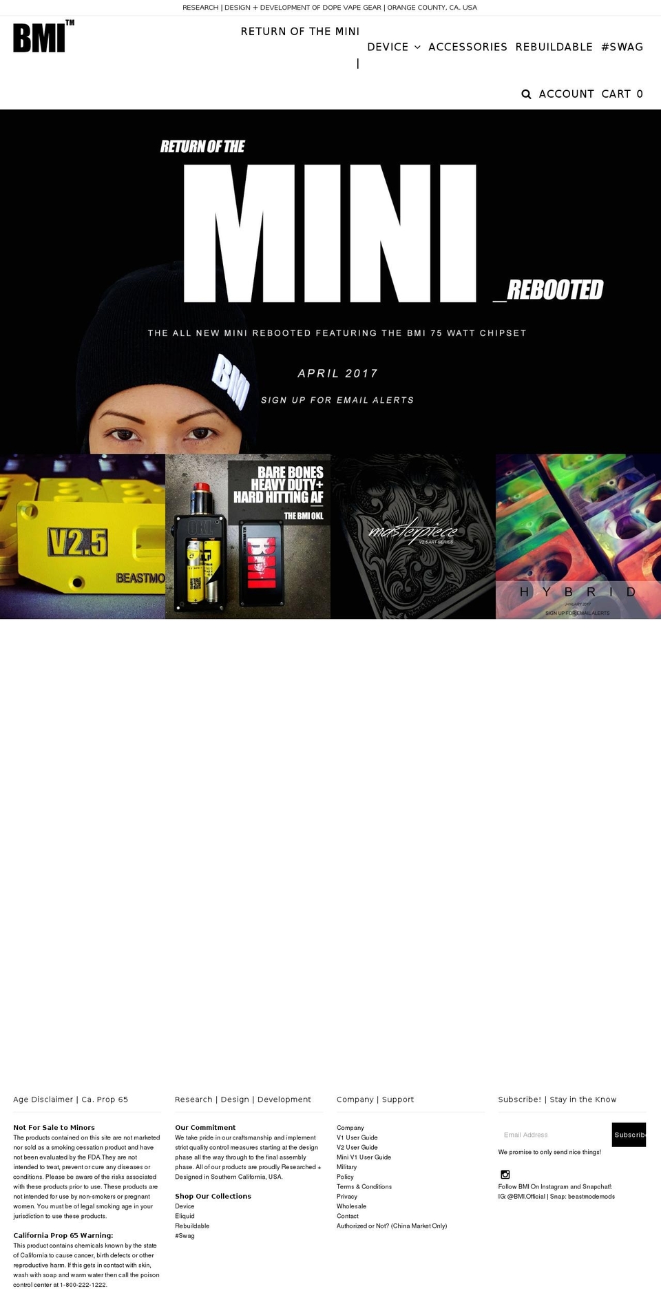 bmiofficial.com shopify website screenshot