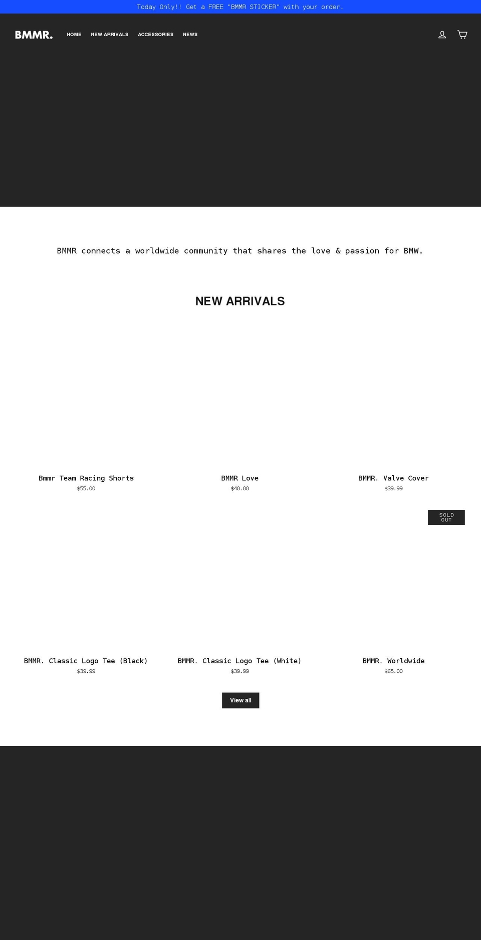 bmmrbrand.com shopify website screenshot