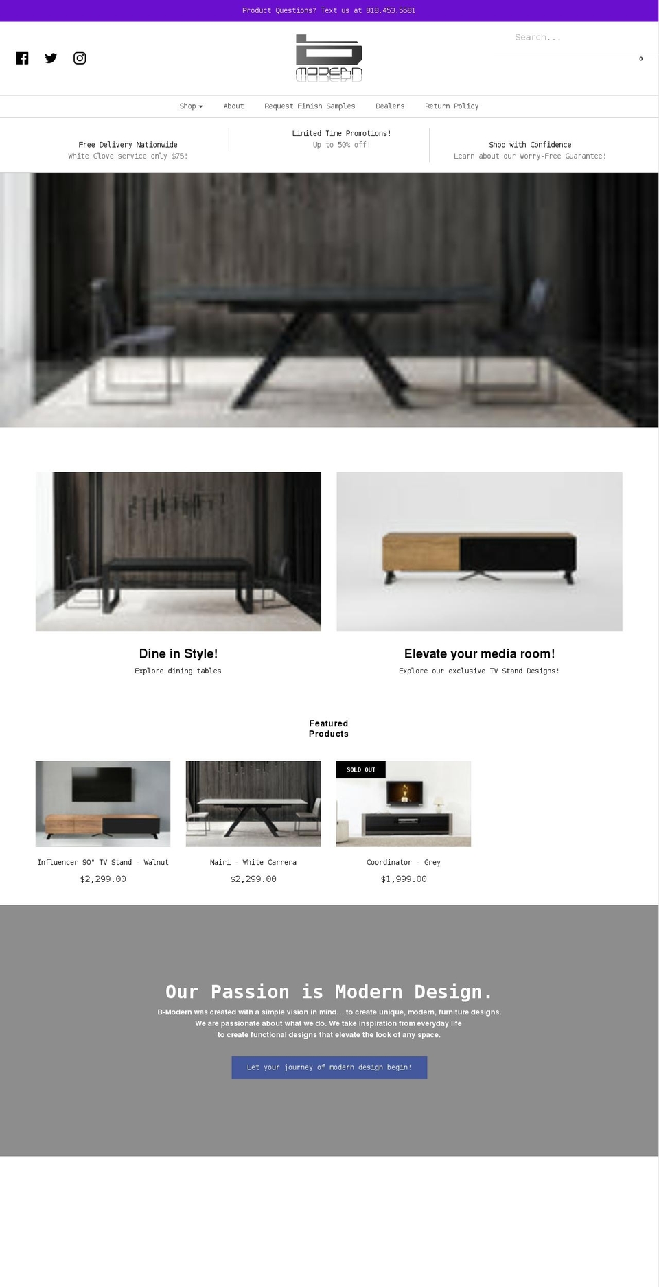 bmodern.com shopify website screenshot