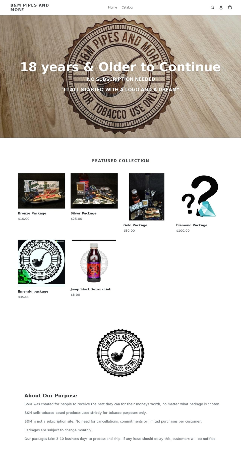 bmpipesandmore.com — Shopify storefront screenshot