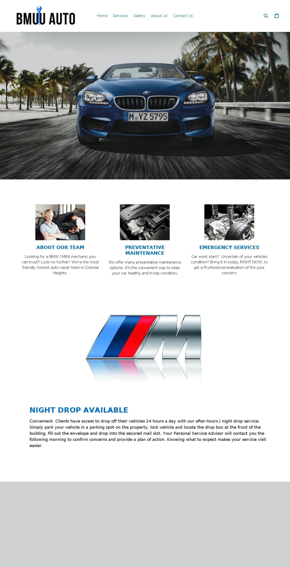 bmuuauto.net shopify website screenshot