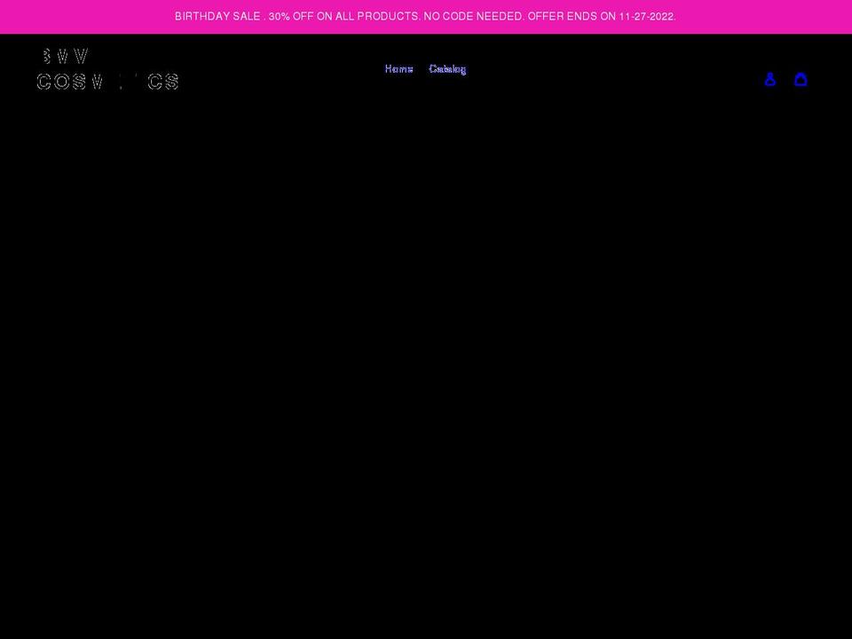 bmvcosmetics.com shopify website screenshot