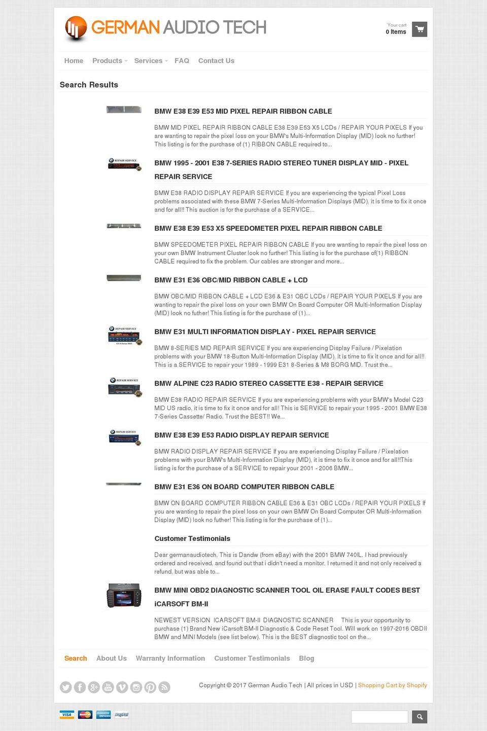 bmwmidrepairs.com shopify website screenshot