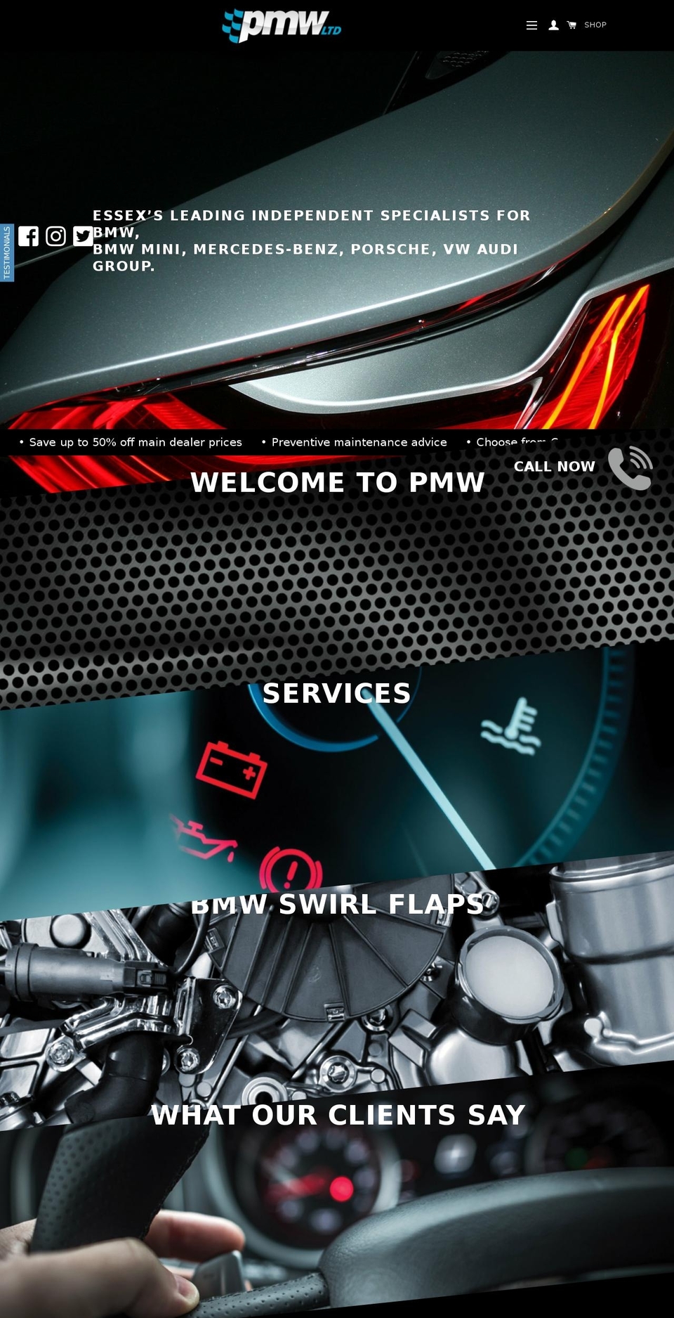 bmwspecialists.com — Shopify storefront screenshot