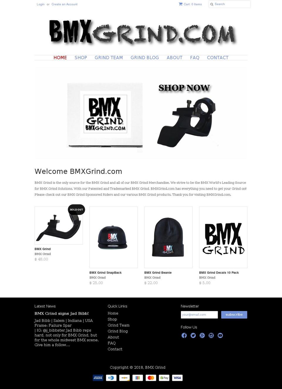 bmxgrind.com — Shopify storefront screenshot
