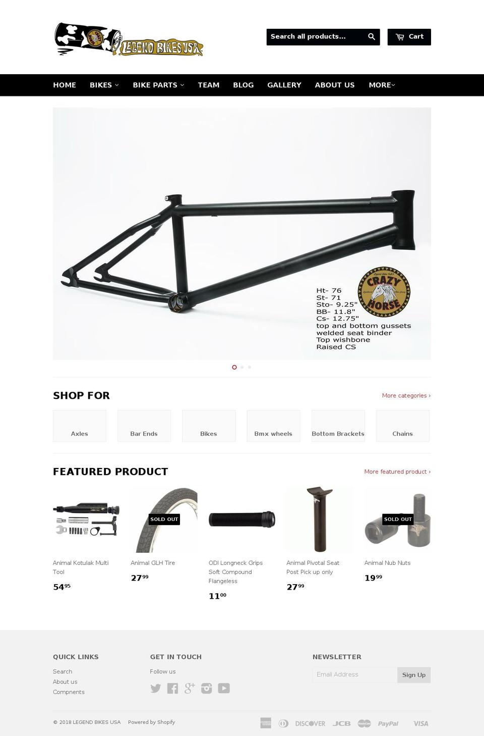 bmxlegendbikesusa.com — Shopify storefront screenshot