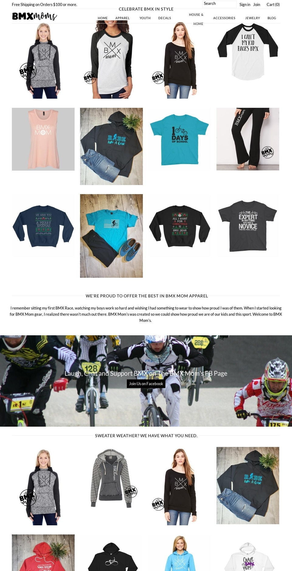 bmxmoms.net shopify website screenshot