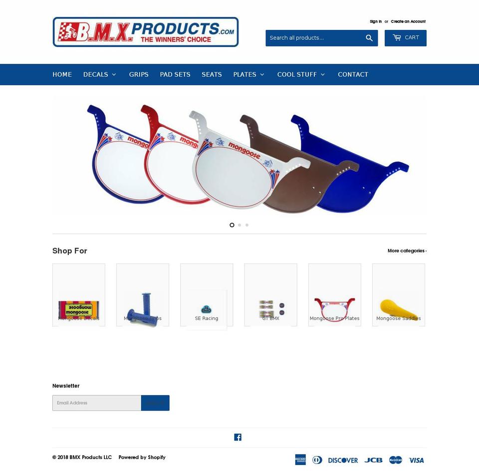 bmxproducts.com — Shopify storefront screenshot
