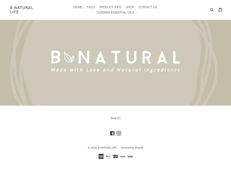 bnaturallife.com — Shopify storefront screenshot