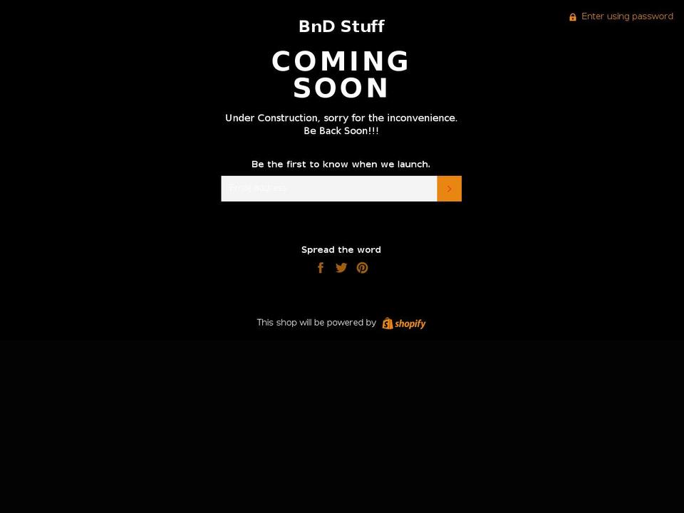 bndstuff.com shopify website screenshot
