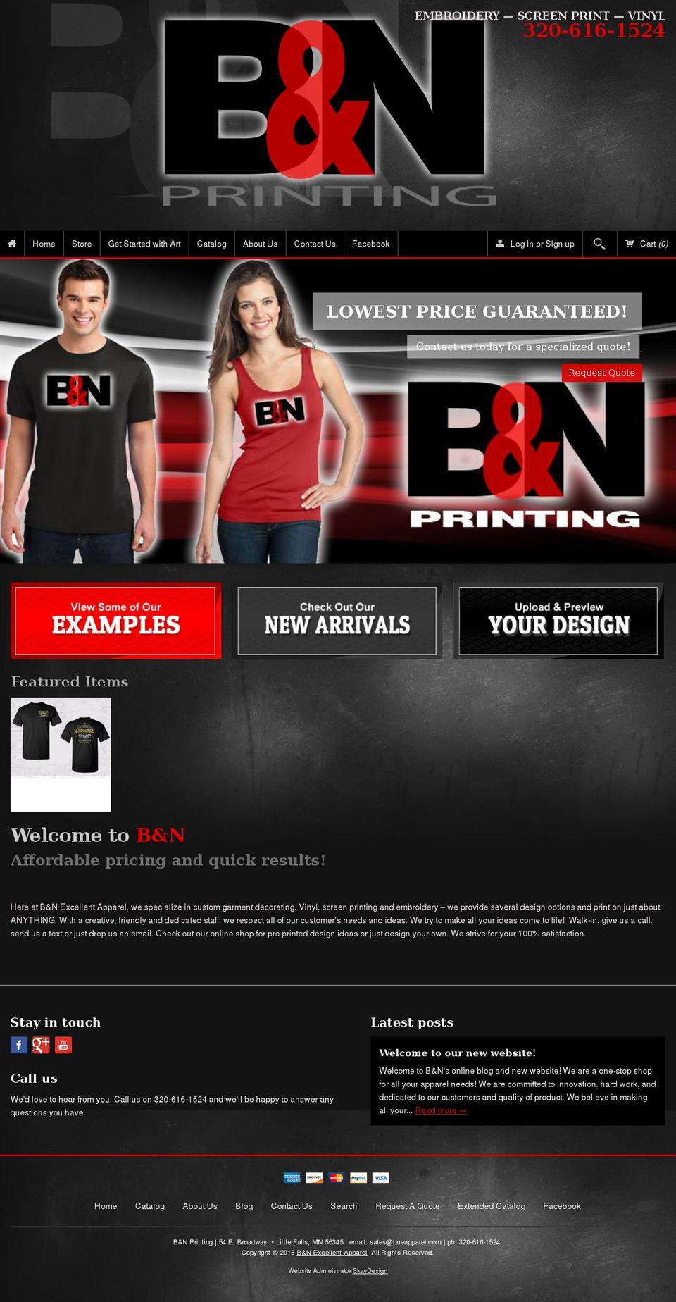 bneapparel.com — Shopify storefront screenshot