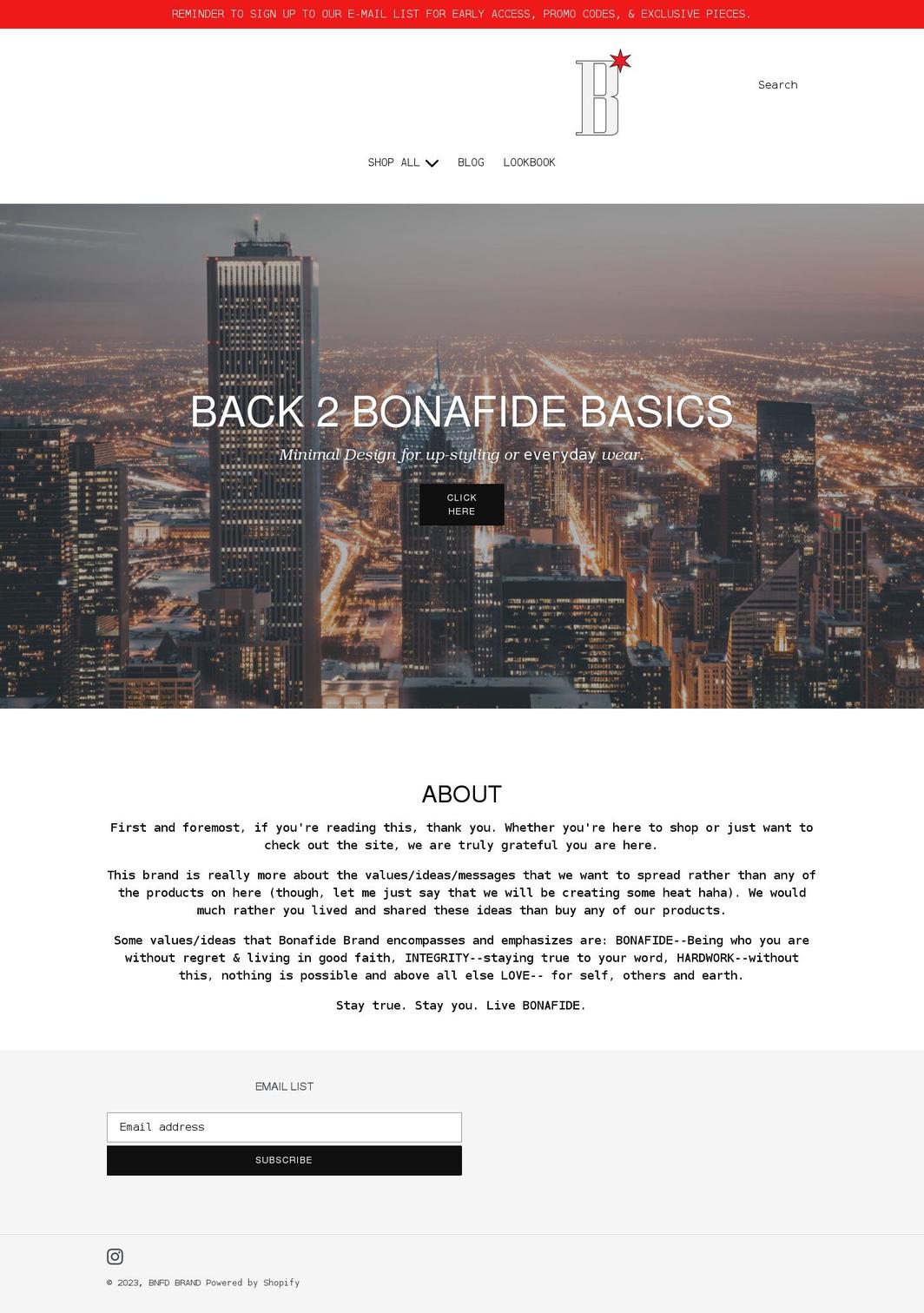 bnfdbrand.com shopify website screenshot