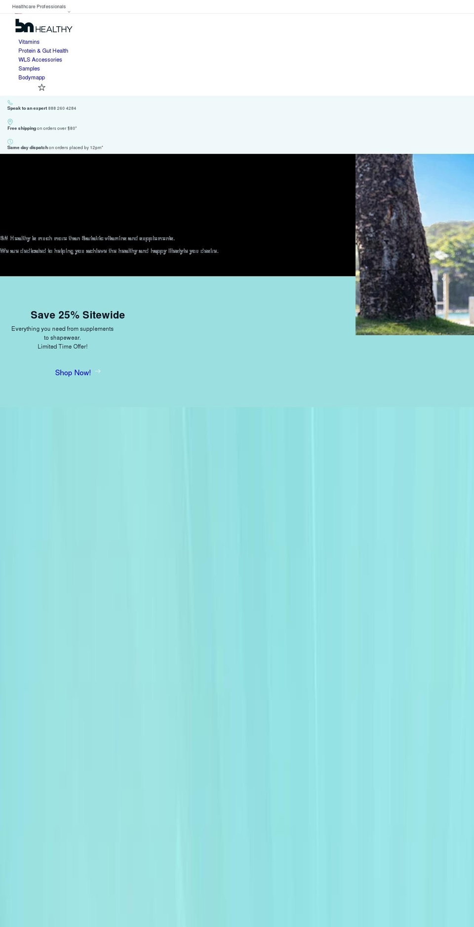bnhealthy.com shopify website screenshot