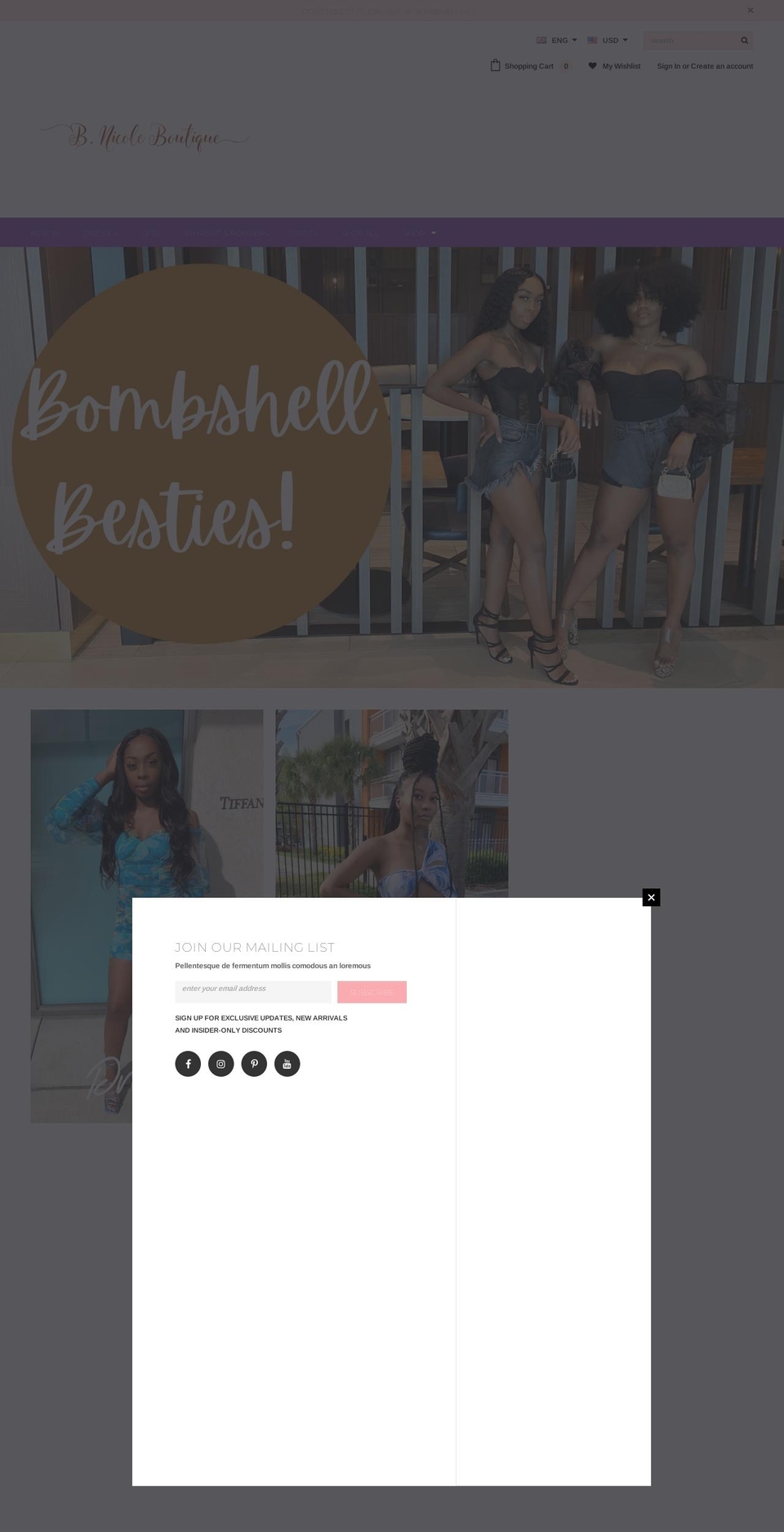 bnicoleboutique.com — Shopify storefront screenshot